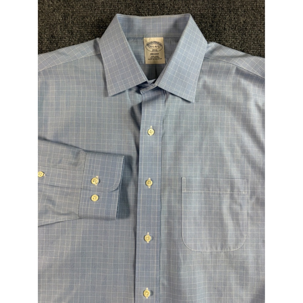 Brooks Brothers Shirt Mens 15 1/2 4/5 Regent Non Iron Button Down Dress Blue